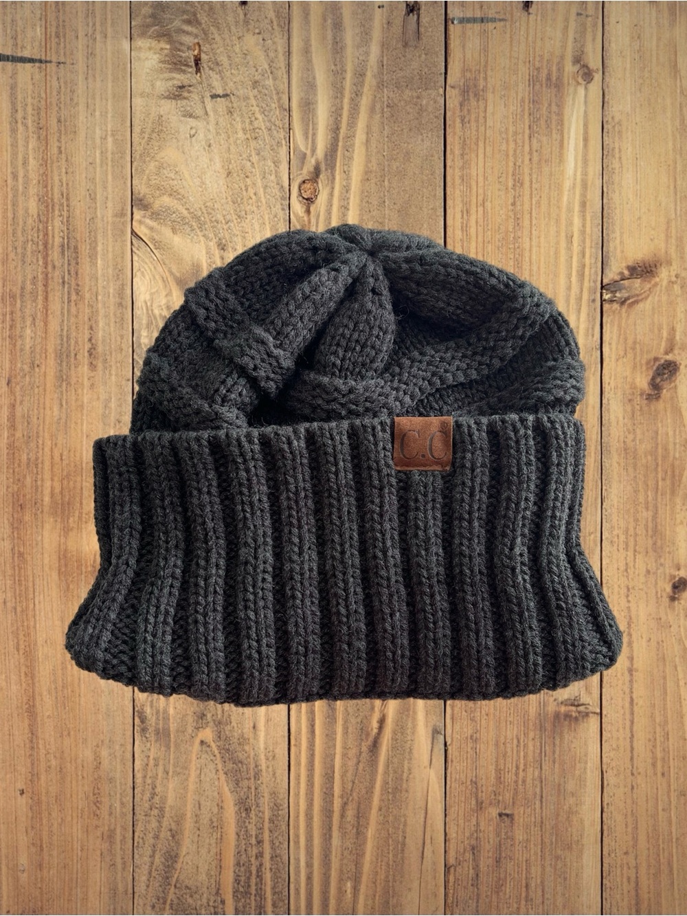 C.C Men's Black Knit Beanie